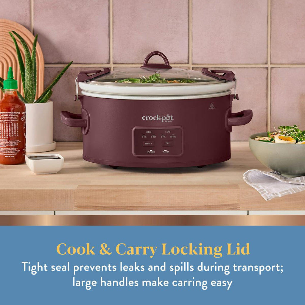 Crock-Pot 6 Qt. Cook & Carry Programmable Slow Cooker, Lambrusco — Product Information | Item Overview iZ