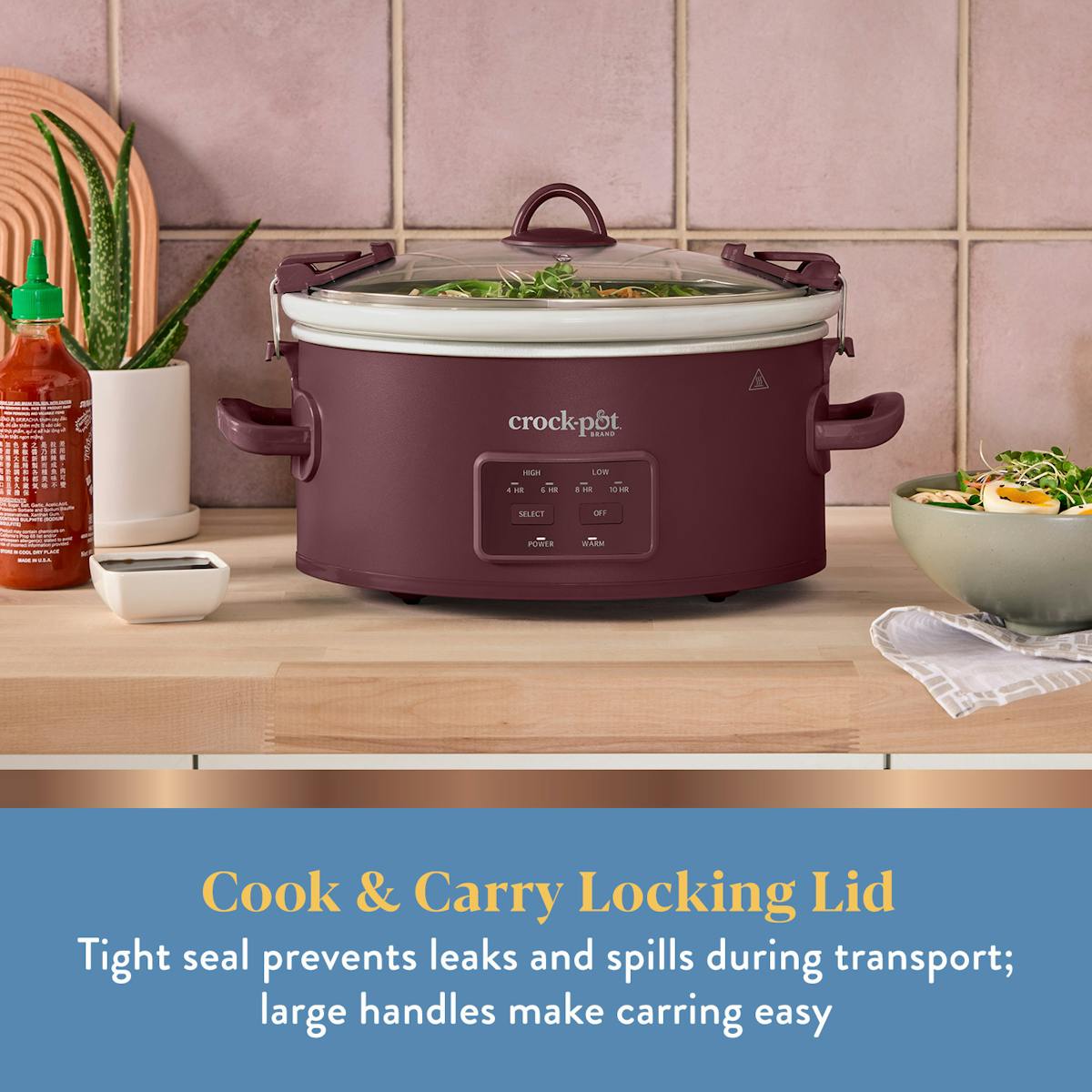Crock-Pot 6 Qt. Cook & Carry Programmable Slow Cooker, Lambrusco — Product Information | Item Overview iZ