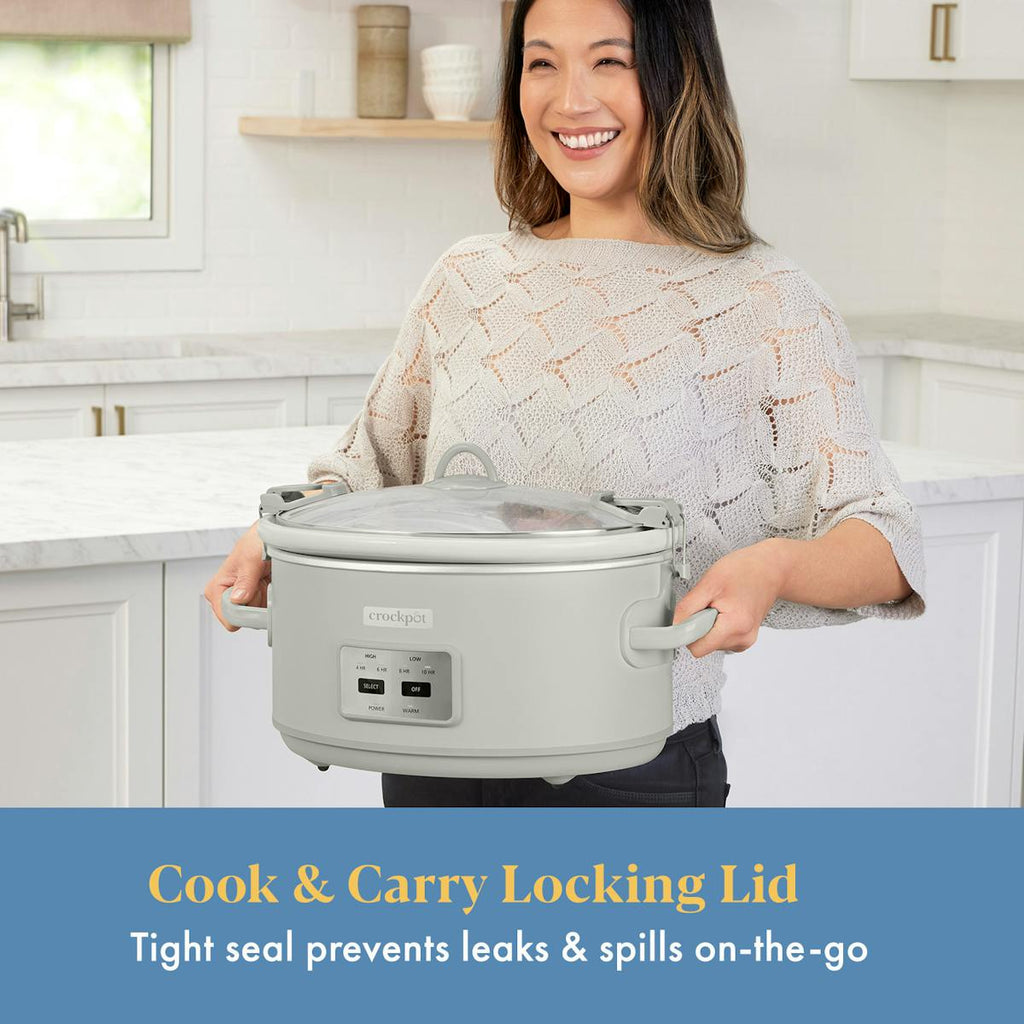 Crock-Pot 7 Qt. Cook & Carry Programmable Slow Cooker with Carry Bag, Oat Milk Cream — Product Information | Item Overview Q7