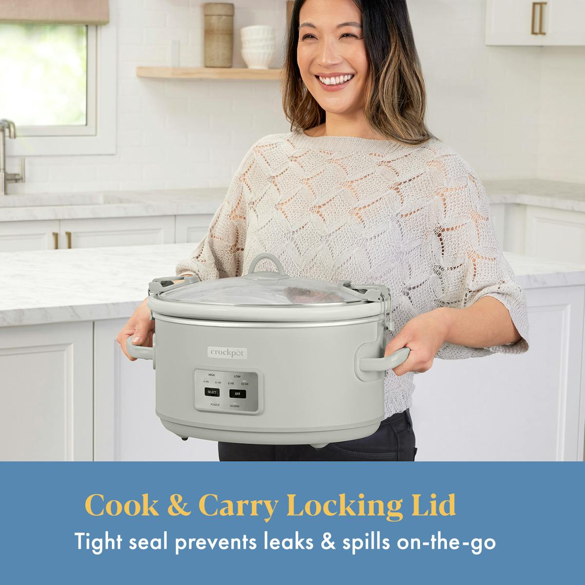 Crock-Pot 7 Qt. Cook & Carry Programmable Slow Cooker with Carry Bag, Oat Milk Cream — Product Information | Item Overview Q7