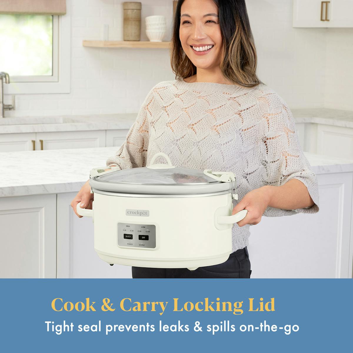 Crock-Pot 7 Qt. Cook & Carry Programmable Slow Cooker with Carry Bag, Oat Milk Cream — Product Information | Item Overview Q7