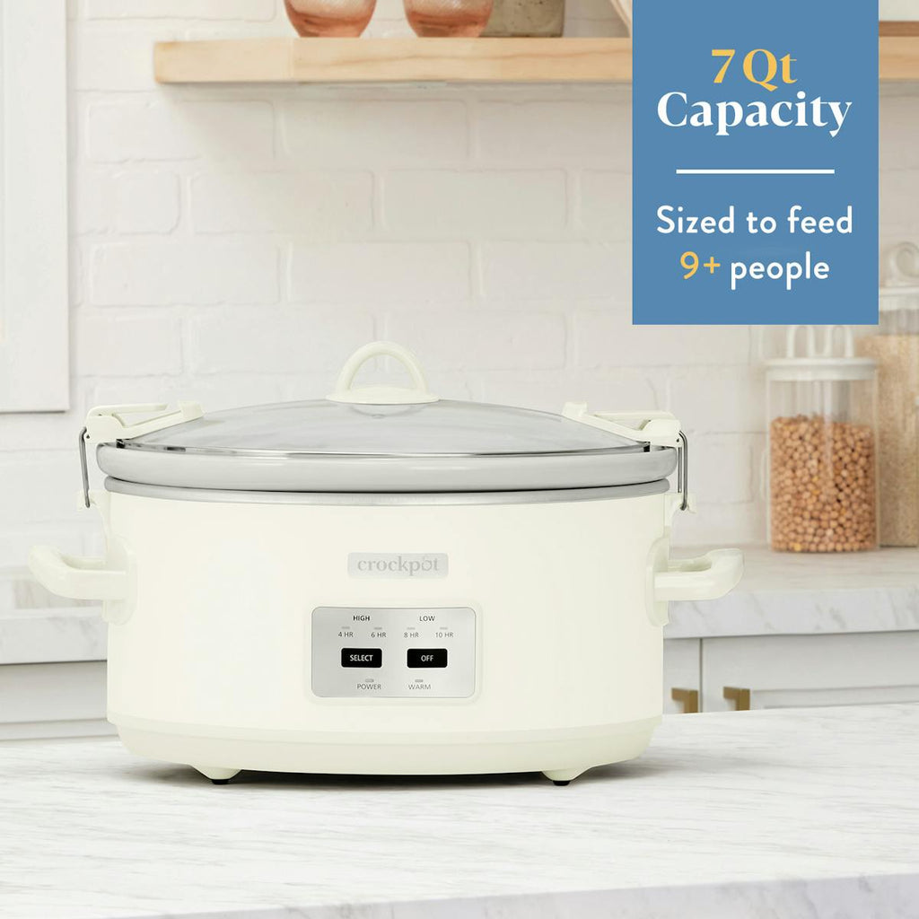 Crock-Pot 7 Qt. Cook & Carry Programmable Slow Cooker with Carry Bag, Oat Milk Cream — Product Information | Item Overview Q7