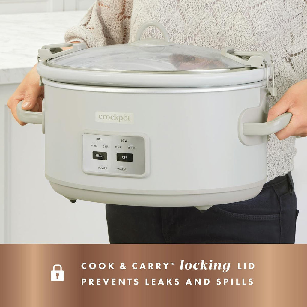 Crock-Pot 7-Quart Cook & Carry Slow Cooker, Mushroom | Item Details | Product Features Pj