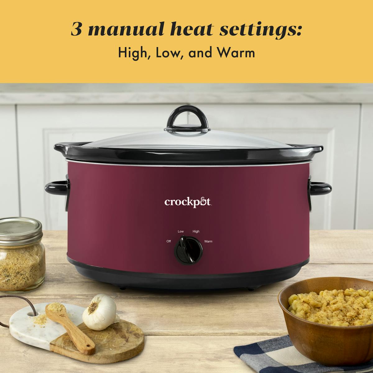 Crock-Pot Manual 8-Quart Slow Cooker, Rhubarb — Product Details — Item Information IO