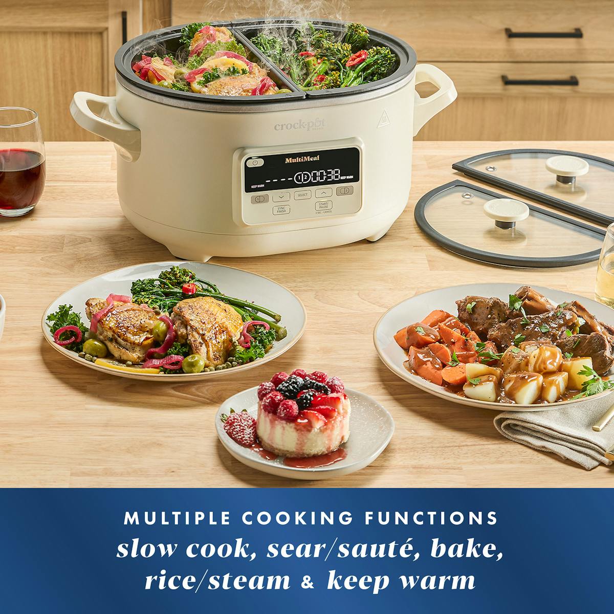 Crock-Pot MultiMeal Multicooker and Programmable Slow Cooker with Bake Function, Oat Milk — Product Information | Item Overview Zh