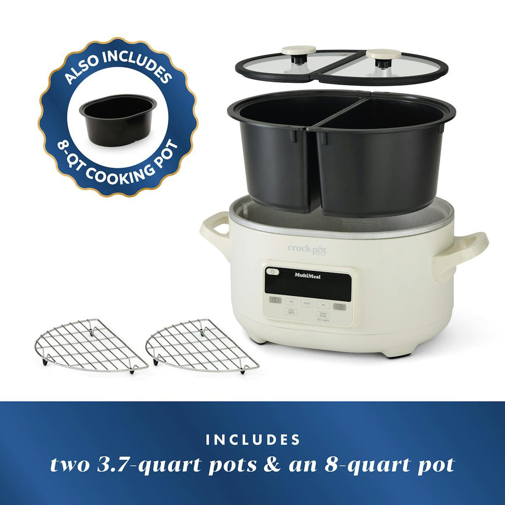 Crock-Pot MultiMeal Multicooker and Programmable Slow Cooker, With Extra 8-Qt. Cooking Pot, Oat Milk — Product Information — Item Information oQ