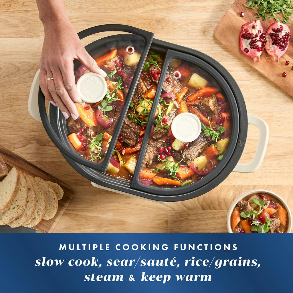 Crock-Pot MultiMeal Multicooker and Programmable Slow Cooker, With Extra 8-Qt. Cooking Pot, Oat Milk — Product Information — Item Information oQ