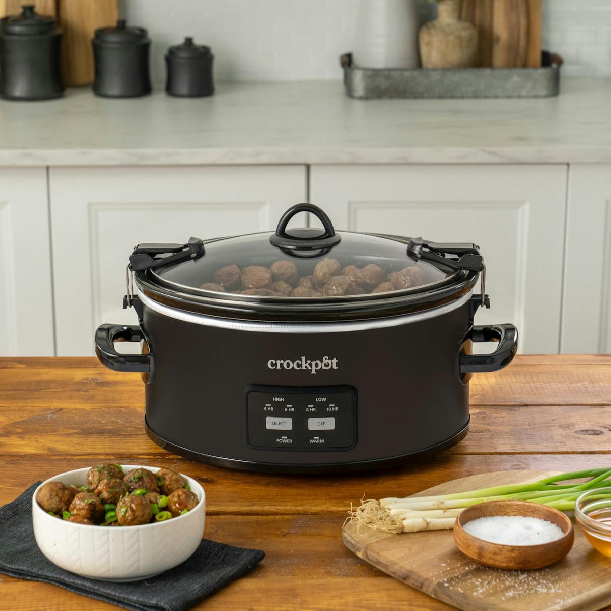 Crock-Pot One-Touch Control 6-Quart Cook & Carry Slow Cooker, Matte Black — Product Information — Item Information Hj