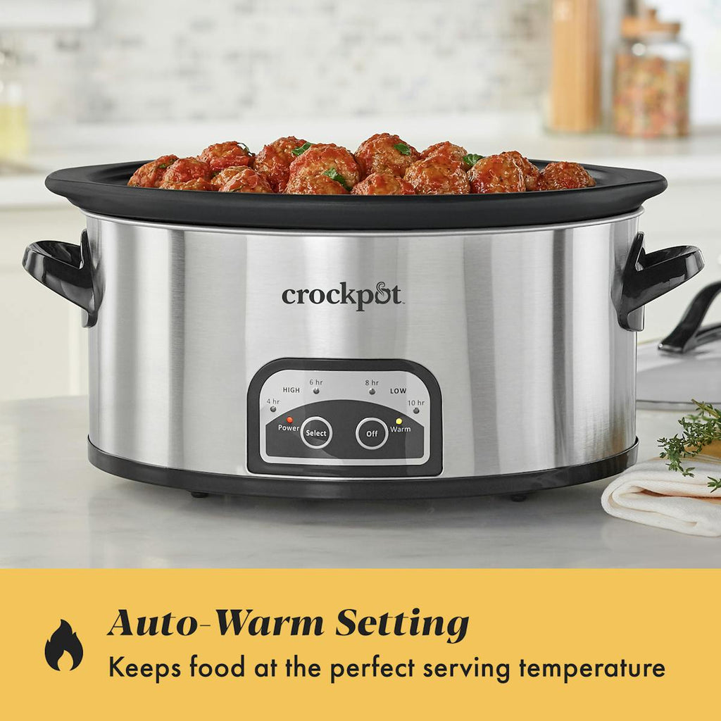 Crock-Pot One Touch Control 6-Quart Easy-to-Clean Slow Cooker, Stainless Steel — Product Information — Product Details 3K