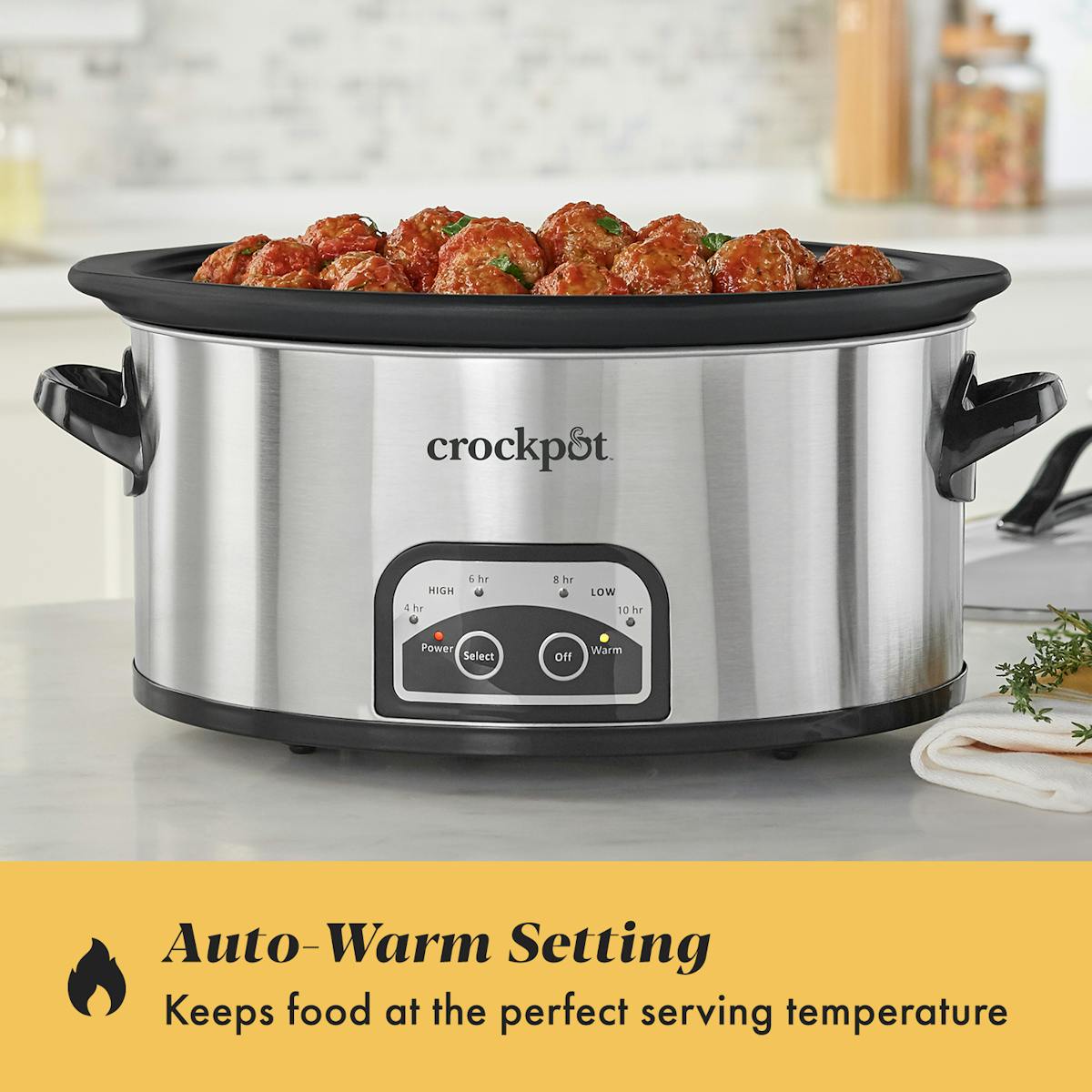 Crock-Pot One Touch Control 6-Quart Easy-to-Clean Slow Cooker, Stainless Steel — Product Information — Product Details 3K