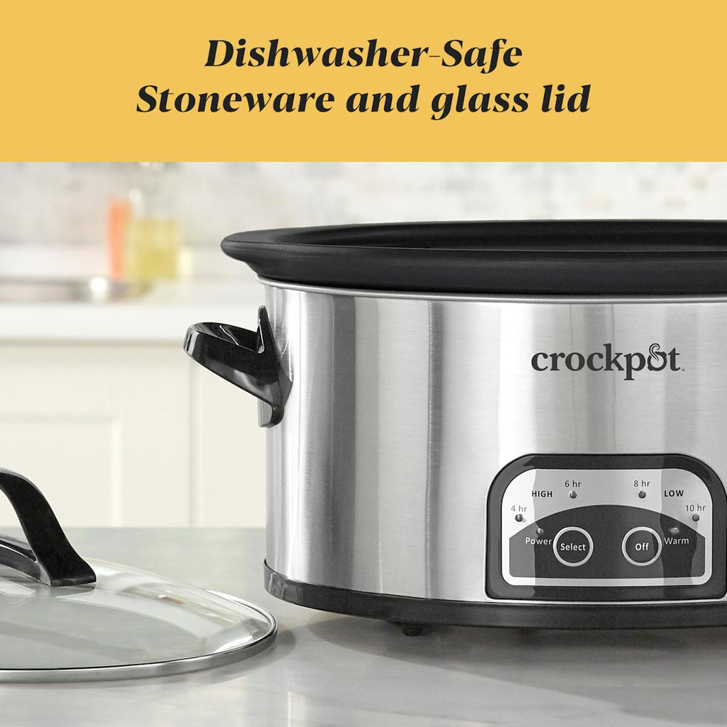 Crock-Pot One Touch Control 6-Quart Easy-to-Clean Slow Cooker, Stainless Steel — Product Information — Product Details 3K