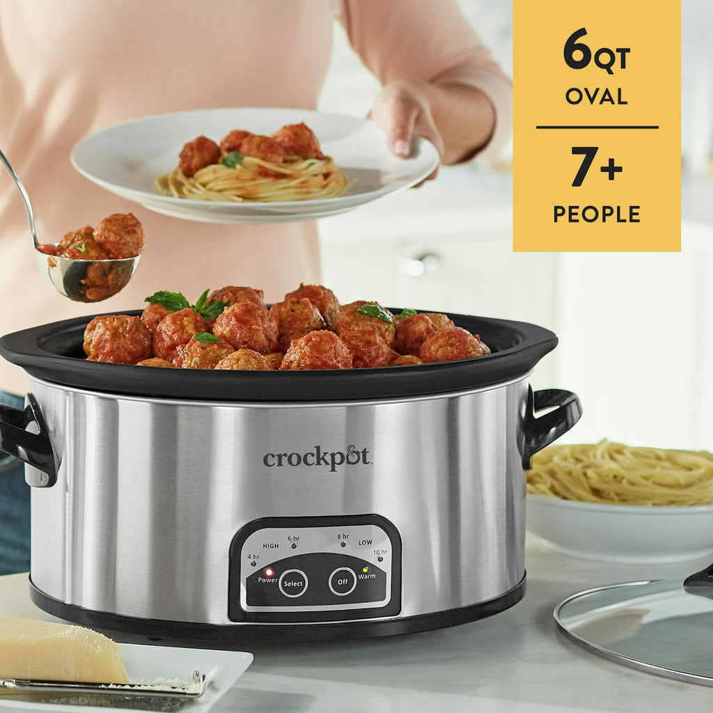 Crock-Pot One Touch Control 6-Quart Easy-to-Clean Slow Cooker, Stainless Steel — Product Information — Product Details 3K