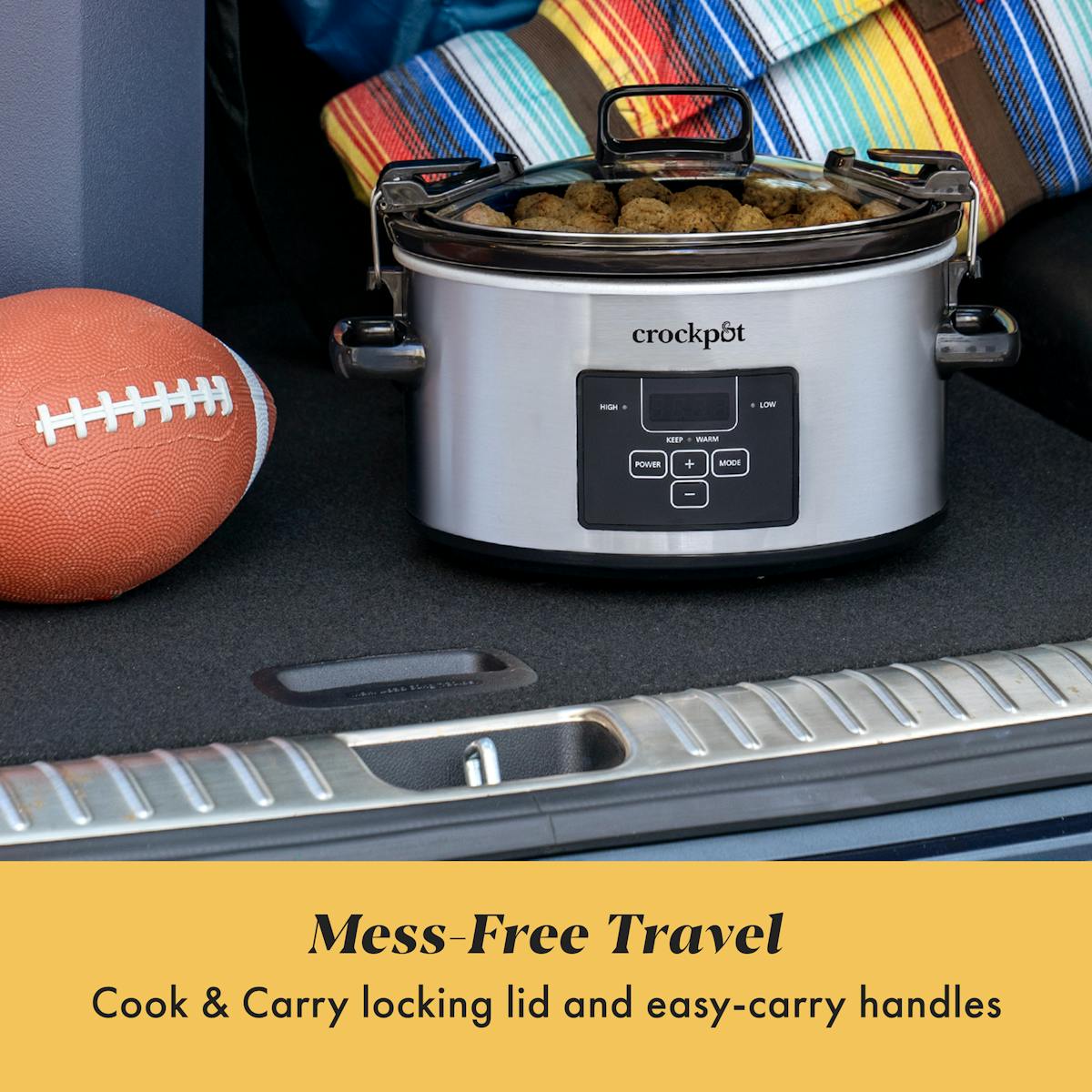 Crock-Pot Programmable 4-Quart Cook & Carry Slow Cooker, Stainless Steel — Product Details — Product Facts Gb