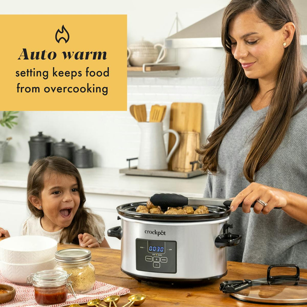 Crock-Pot Programmable 4-Quart Cook & Carry Slow Cooker, Stainless Steel — Product Details — Product Facts Gb