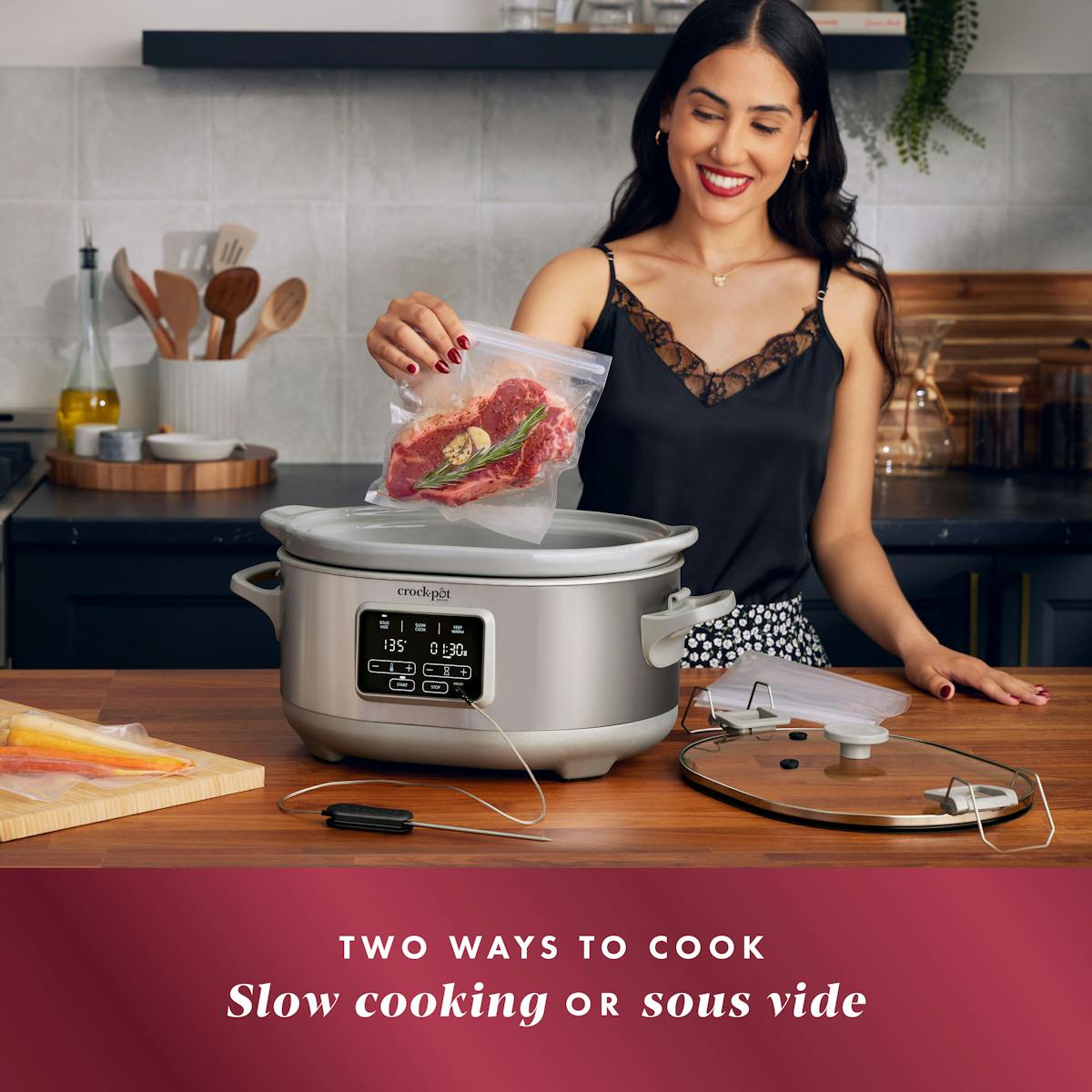 Crock-Pot Programmable 7-Quart Cook & Carry Slow Cooker with Sous Vide, Stainless Steel — Product Details — Details and Specifications Mz