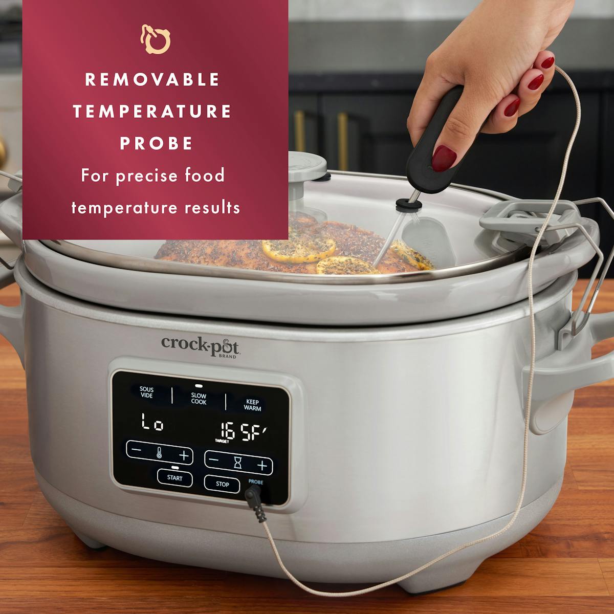 Crock-Pot Programmable 7-Quart Cook & Carry Slow Cooker with Sous Vide, Stainless Steel — Product Details — Details and Specifications Mz