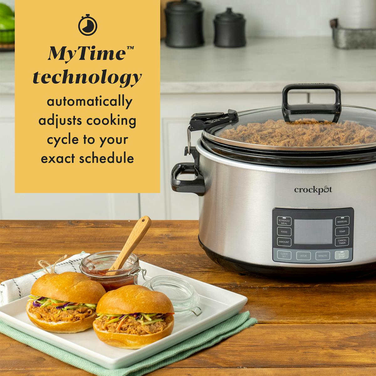 Crock-Pot Programmable 7-Quart MyTime Cook & CarrySlow Cooker, Stainless Steel | Item Details | Product Overview wu