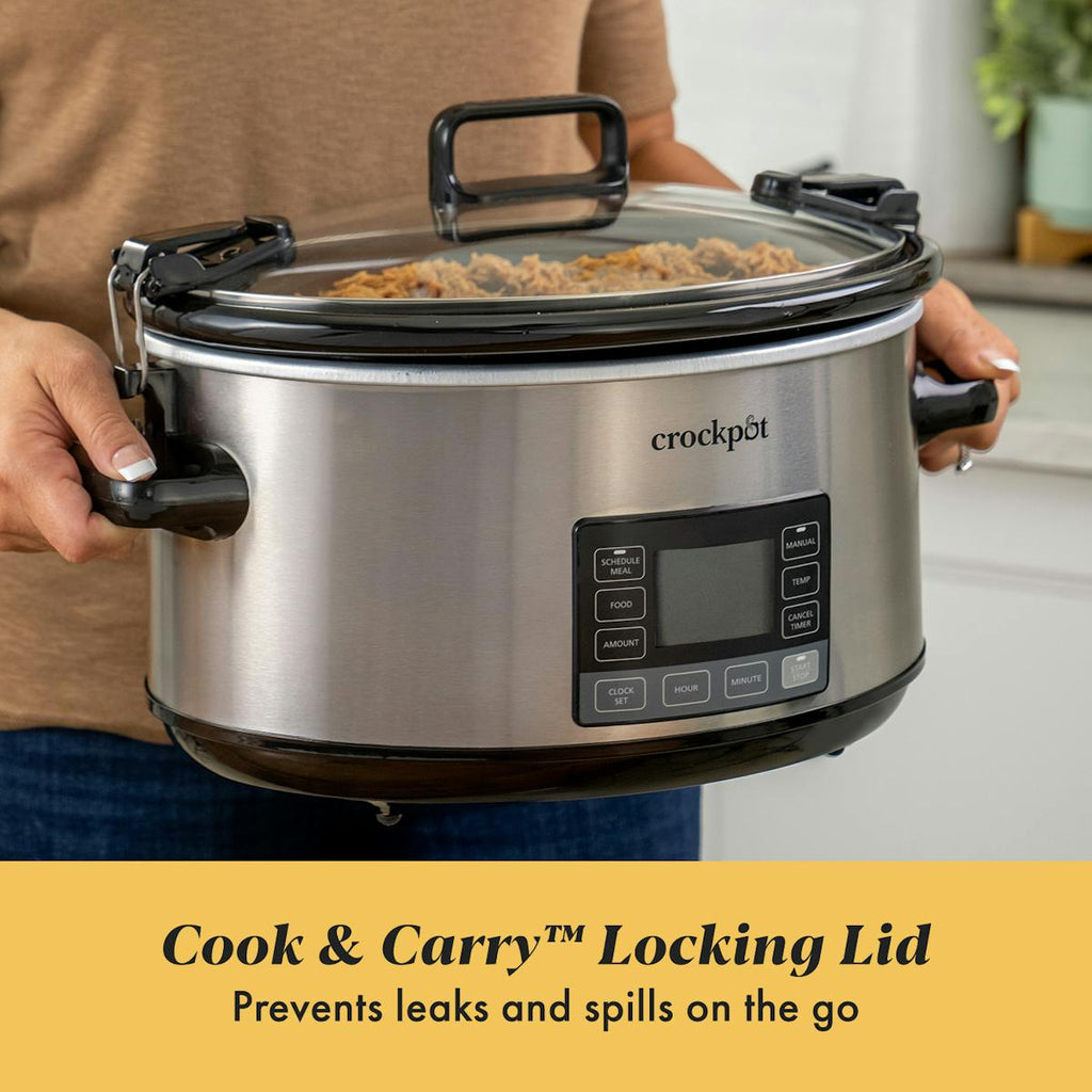 Crock-Pot Programmable 7-Quart MyTime Cook & CarrySlow Cooker, Stainless Steel | Item Details | Product Overview wu